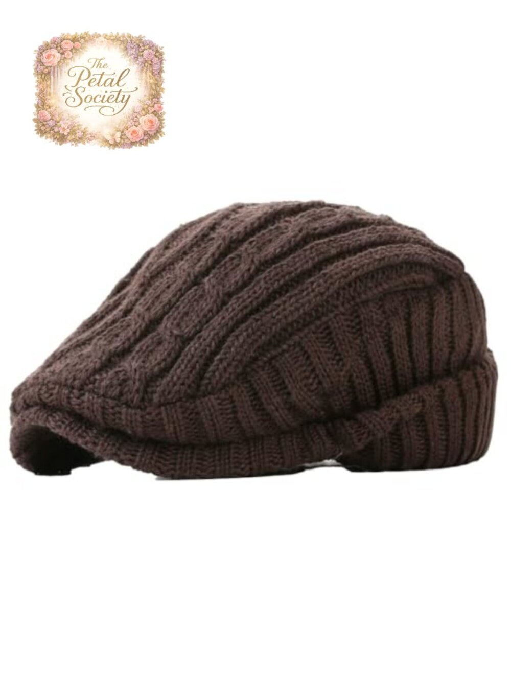 Knitted Newsboy Hat Thick Acrylic Beret Ivy Cap Warm French Style Ear Protection
